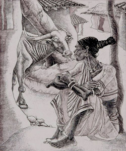 Original print by contemporary Indian Artist Bairu Raghuraman