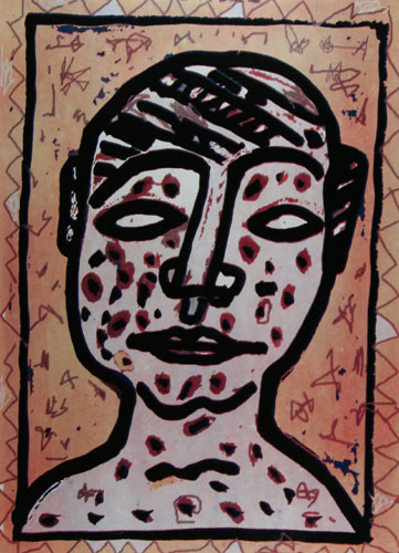 Serigraph by contemporary Indian Artist Jogen Chowdhury