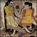 Open Edition Reproductions of a narrative couple by modern Indian Artist S.B. Palsikar.