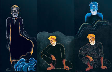 Limited edition reproductions of narrative religious by contemporary Indian Artist Arpana Caur.