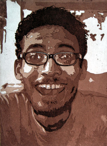 Portrait in etching by Indian Artist Devendra Dusawar