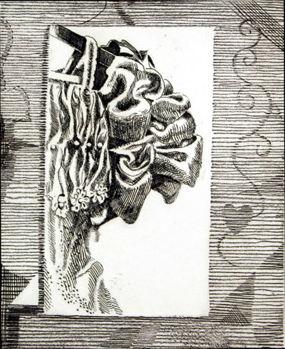 Abstract in etching by contemporary Indian Artist Indrapramit Roy