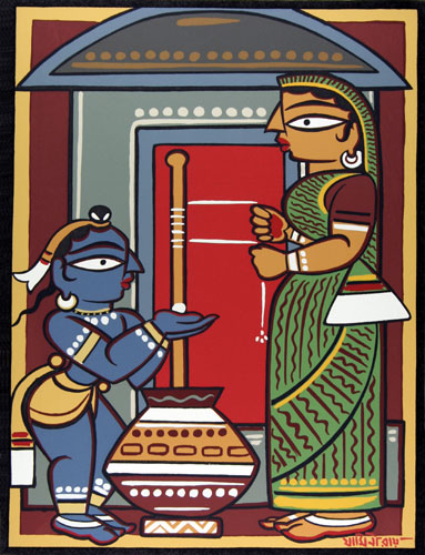 Limited edition prints of Folk Art in Mythology by modern Indian Artist Jamini Roy using silk screen on paper as a medium.