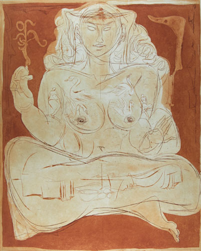 Original print of Indian Gods & Goddesses by contemporary Indian Artist Jatin Das