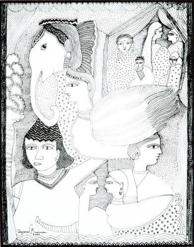 Serigraph by contemporary Indian Artist Jayasri Burman