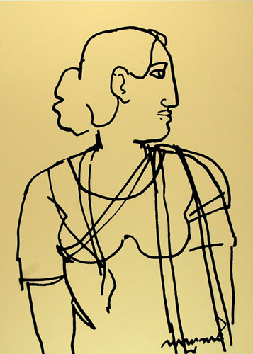 Serigraph by modern Indian Artist Lalu Prasad Shaw