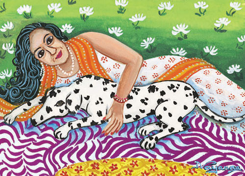Numbered edition prints of narrative women by contemporary Indian Artist Nayanaa Kanodia.