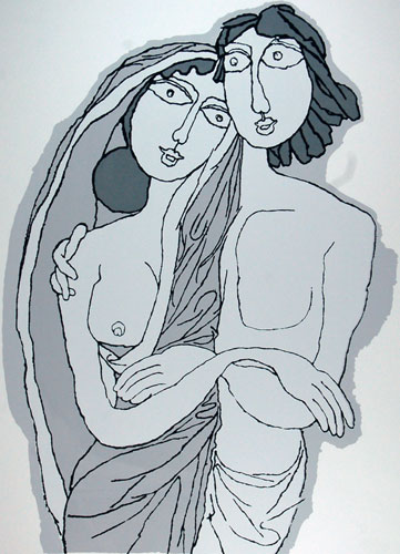 Serigraph by contemporary Indian Artist Prokash Karmakar