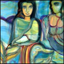 Signed edition reproductions of narrative women by contemporary Indian Artist Rini Dhumal.