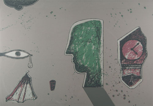 Portrait in serigraph by contemporary Indian Artist Ashoke Bhowmick