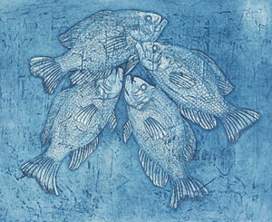 Intaglio print by contemporary Indian Artist Bairu Raghuraman