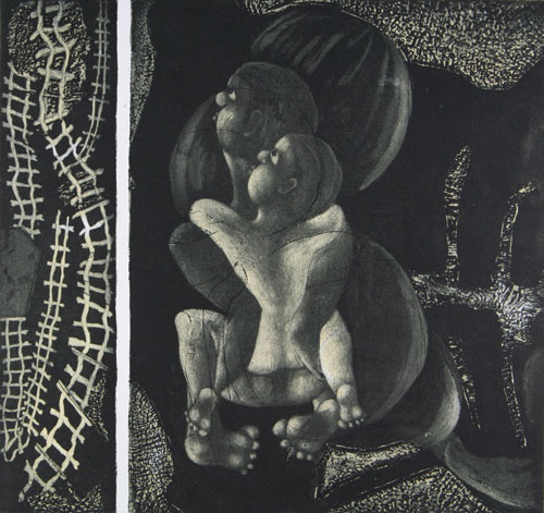 Graphic print by contemporary Indian Artist Bidukhi Mushahary