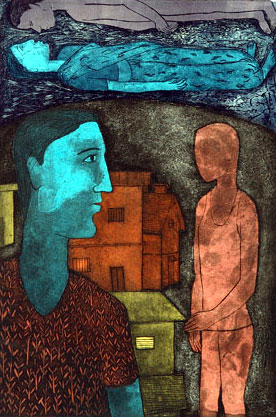 Etching & Stencil by contemporary Indian Artist Chippa Sudhakar