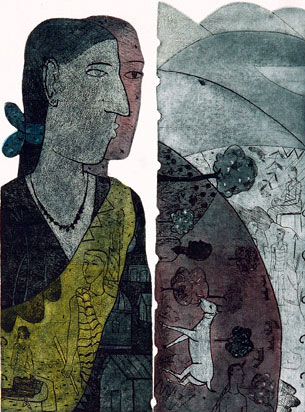 Intaglio print by contemporary Indian Artist Chippa Sudhakar