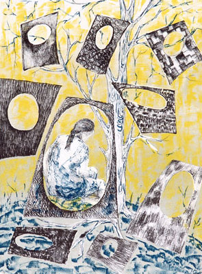 Lithograph by contemporary Indian Artist Debangana Chatterjee