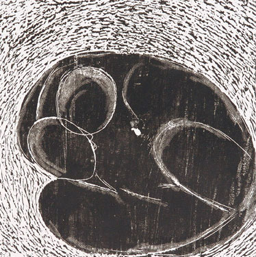 Abstract in relief print by contemporary Indian Artist Debangana Chatterjee