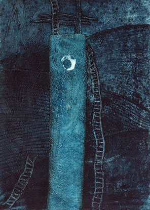 Abstract in intaglio print by contemporary Indian Artist Debangana Chatterjee