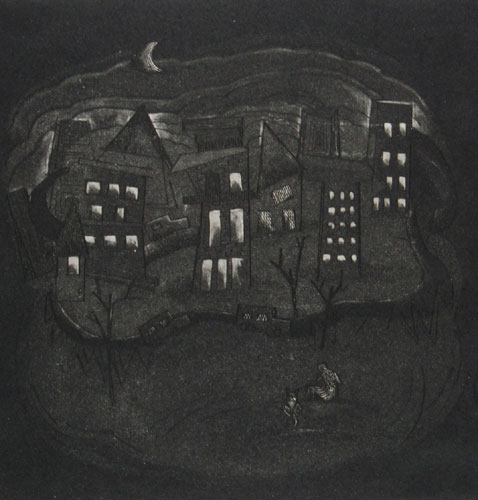 Graphic print by contemporary Indian Artist Debangana Chatterjee