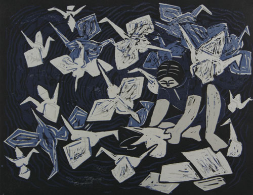 Relief print by contemporary Indian Artist Debangana Chatterjee