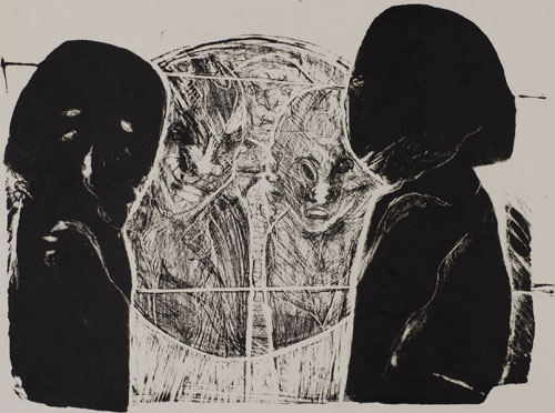 Art Intaglio: Lithograph: Dilip Tamuli: Pratibimbo Darsana