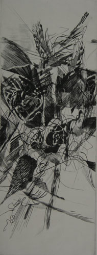 Abstract in etching by modern Indian Artist Dipak Banerjee