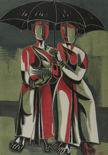 Graphic print by modern Indian Artist D.Doraiswamy