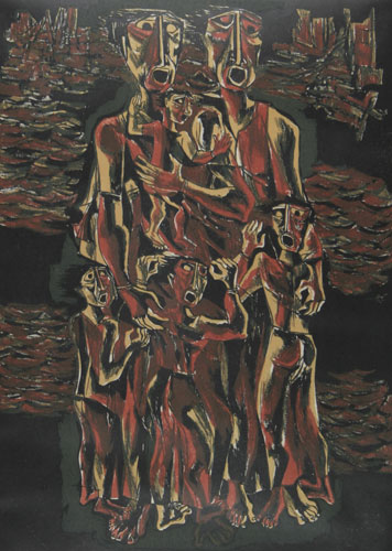 Graphic print by modern Indian Artist D.Doraiswamy