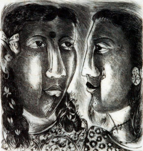 Intaglio print by contemporary Indian Artist Fawad Tamkanat