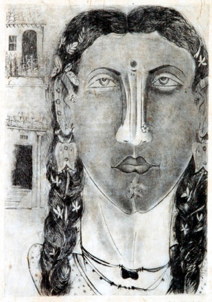 Drypoint by contemporary Indian Artist Fawad Tamkanat
