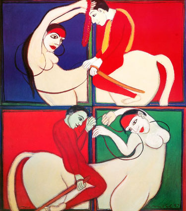 Limited edition reproductions of narrative couple by Indian Artist Gogi Saroj Pal.