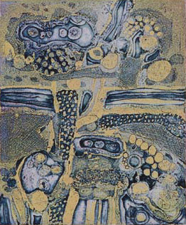 Abstract in etching by Indian Artist Gouri Shankar P.