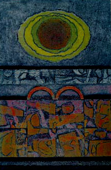 Abstract in collograph by Indian Artist Gouri Shankar P.