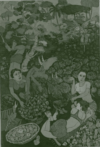 Intaglio Print by contemporary Indian Artist Gouri Vemula