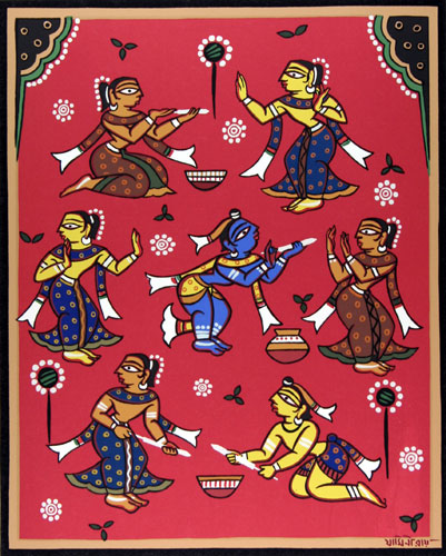 Limited edition prints of Folk Art in Mythology by modern Indian Artist Jamini Roy using silk screen on paper as a medium.