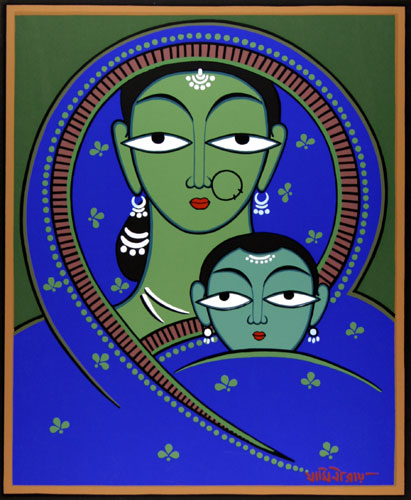 Limited edition prints of Folk Art in Mythology by modern Indian Artist Jamini Roy using silk screen on paper as a medium.