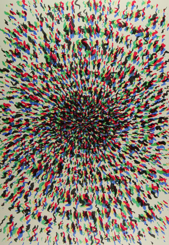 Abstract in serigraph by contemporary Indian Artist Janak Jhankar Narzary
