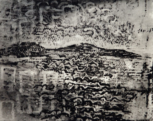 Abstract in serigraph by contemporary Indian Artist Jayashree Chakraborty
