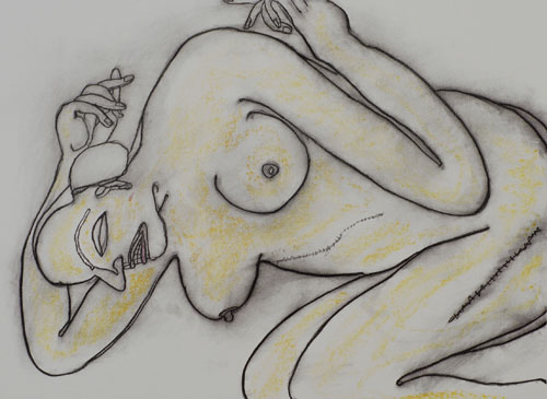 Art Intaglio: Serigraph: Jogen Chowdhury: Wounded II