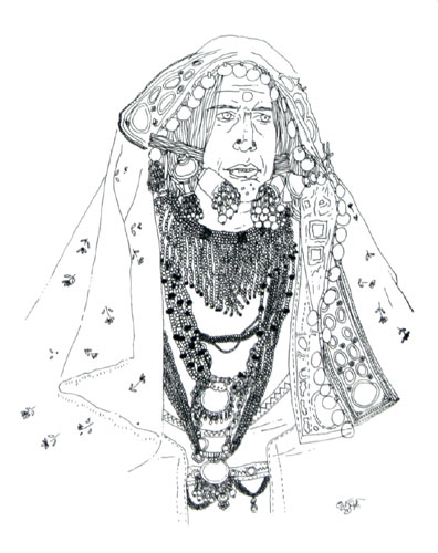 Graphic Print by contemporary Indian Artist Laxman Aelay