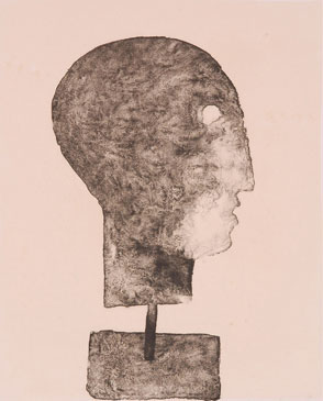 Portrait in lithograph by modern Indian Artist Lalu Prasad Shaw