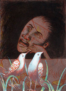 Original Print by contemporary Indian Artist Lwihwr Lwihwr Mushahary