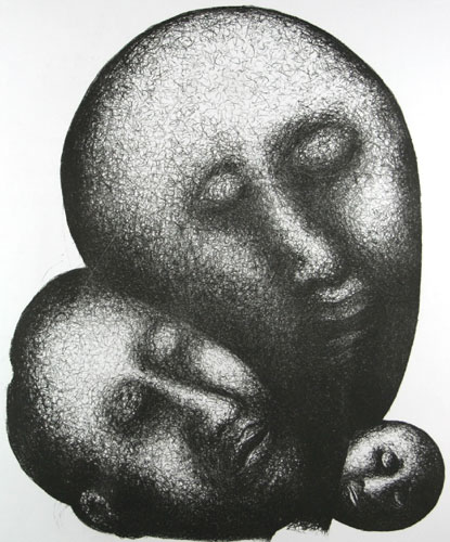 Lithograph by contemporary Indian Artist Lwihwr Lwihwr Mushahary