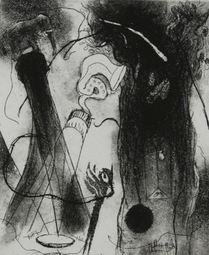 Abstract by Indian Artist Mohamed K.K. using etching as a medium