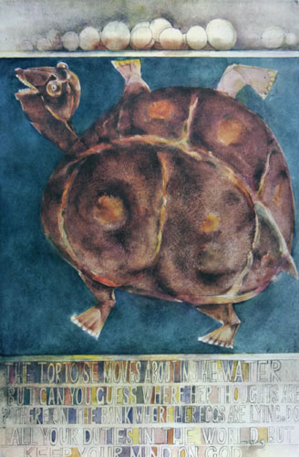 Offset Prints of figurative aquatic life by modern Indian Artist Paritosh Sen.