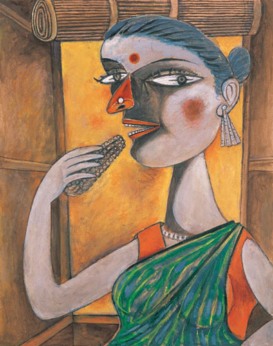 Numbered edition prints of figurative women by modern Indian Artist Paritosh Sen.