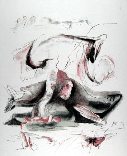 Abstract in lithograph by contemporary Indian Artist Rajesh Ambalkar