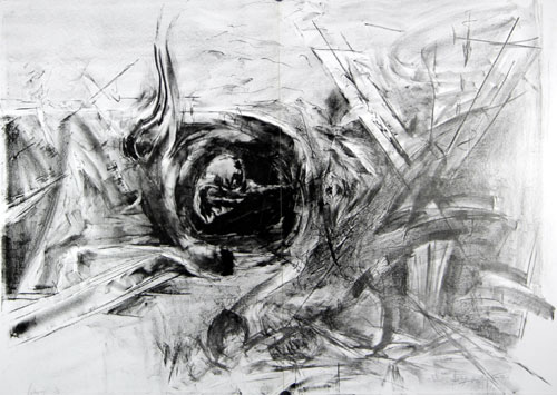 Abstract in lithograph by contemporary Indian Artist Rajesh Ambalkar