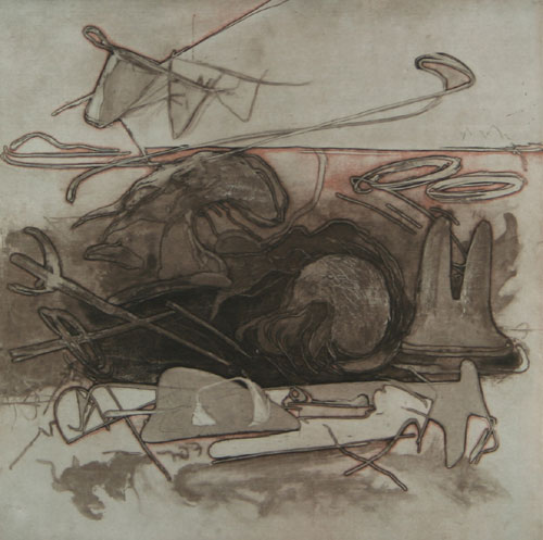 Abstract in lithograph by contemporary Indian Artist Rajesh Ambalkar