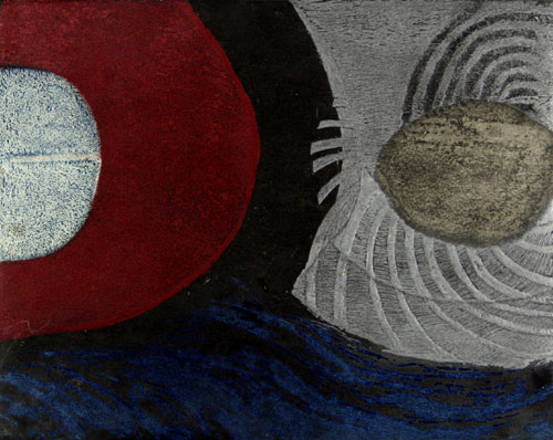 Intaglio print by Indian Artist Rajeshri Qual