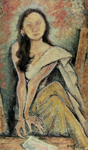 Open edition reproductions of figurative women by modern Indian Artist Ramkinker Vaij.